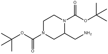 二-叔丁基2-(氨基甲基)哌嗪-1,4-二羧酸酯 结构式