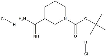 3-甲脒哌啶-1-甲酸叔丁酯盐酸盐 结构式