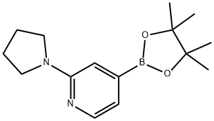 2-(pyrrolidin-1-yl)-4-(4,4,5,5-tetramethyl-1,3,2-dioxaborolan-2-yl)pyridine 结构式