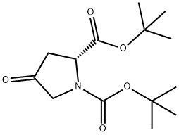 (R)-二叔丁基4-氧代吡咯烷-1,2-二羧酸酯 结构式