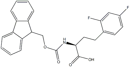 (S)-2-((((9H-芴-9-基)甲氧基)羰基)氨基)-4-(2,4-二氟苯基)丁酸 结构式