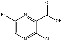 6-溴-3-氯吡嗪-2-羧酸 结构式