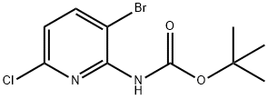 (3-溴-6-氯吡啶-2-基)氨基甲酸叔丁酯 结构式
