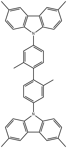 1,1-(2,2-二甲基-4,4-联苯二YL)双(3,6-二甲基-9H-咔唑) 结构式