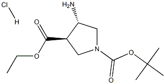 (3R,4S)-4-AMINO-1-BOC-3-PYRROLIDINECARBOXYLIC ACID ETHYL ESTER HCL 结构式