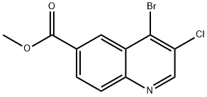 4-Bromo-3-chloro-quinoline-6-carboxylic acid methyl ester 结构式