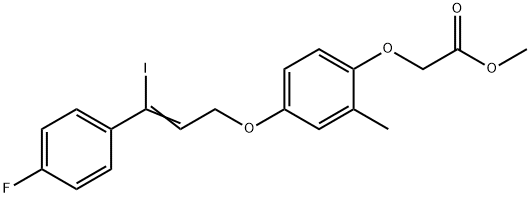 methyl(Z)-2-(4-((3-(4-fluorophenyl)-3-iodoallyl)oxy)-2-methylphenoxy)acetate 结构式