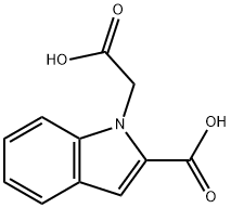 1-(羧甲基)-1H-吲哚-2-羧酸 结构式