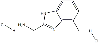 1-(4-甲基-1H-苯并咪唑-2-基)甲胺二盐酸盐 结构式