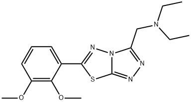 N-{[6-(2,3-dimethoxyphenyl)[1,2,4]triazolo[3,4-b][1,3,4]thiadiazol-3-yl]methyl}-N,N-diethylamine 结构式