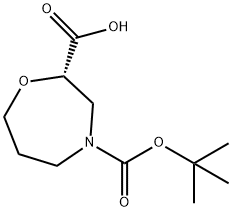 (S)-4-(叔丁氧基羰基)-1,4-氧氮杂环庚烷-2-羧酸 结构式