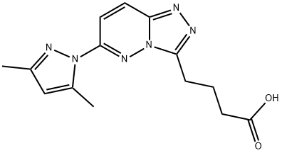 4-(6-(3,5-dimethyl-1H-pyrazol-1-yl)-[1,2,4]triazolo[4,3-b]pyridazin-3-yl)butanoic acid 结构式