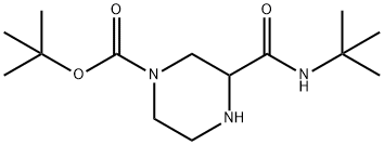 3-(叔丁基氨基甲酰基)哌嗪-1-甲酸叔丁酯 结构式