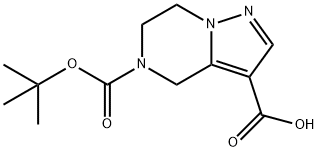 5-{[(2-Methyl-2-propanyl)oxy]carbonyl}-4,5,6,7-tetrahydropyrazolo[1,5-a]pyrazine-3-carboxylic acid 结构式