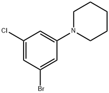 1-(3-溴-5-氯苯基)哌啶 结构式