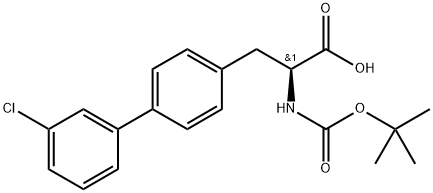(S)-2-((tert-butoxycarbonyl)amino)-3-(3'-chloro-[1,1'-biphenyl]-4-yl)propanoicacid 结构式