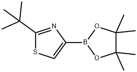 2-(1,1-二甲基乙基)-4-(4,4,5,5-四甲基-1,3,2-二恶硼烷-2-基)噻唑 结构式