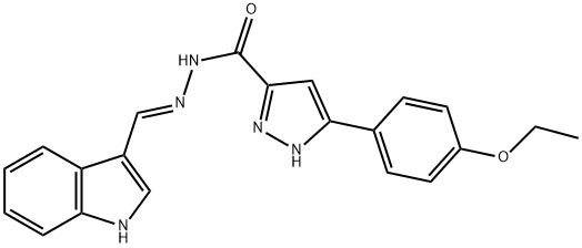 3-(4-ethoxyphenyl)-N'-[(E)-1H-indol-3-ylmethylidene]-1H-pyrazole-5-carbohydrazide 结构式
