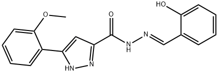 N'-[(E)-(2-hydroxyphenyl)methylidene]-3-(2-methoxyphenyl)-1H-pyrazole-5-carbohydrazide 结构式