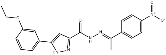 3-(3-ethoxyphenyl)-N'-[(1E)-1-(4-nitrophenyl)ethylidene]-1H-pyrazole-5-carbohydrazide 结构式