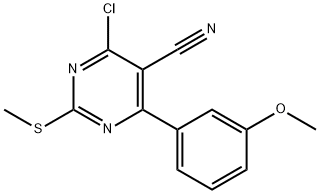 4-氯-6-(3-甲氧苯基)-2-(甲硫基)嘧啶-5-甲腈 结构式
