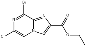 8-Bromo-6-chloro-imidazo[1,2-a]pyrazine-2-carboxylic acid ethyl ester 结构式