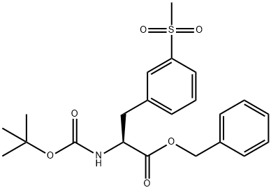 L-Phenylalanine,N-[(1,1-dimethylethoxy)carbonyl]-3-(methylsulfonyl)-, phenylmethyl ester 结构式