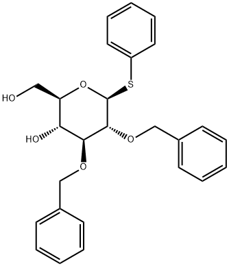 苯基 2,3-二-O-(苯基甲基)-1-硫代-BETA-D-吡喃葡萄糖苷 结构式