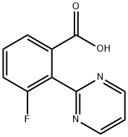 3-FLUORO-2-(PYRIMIDIN-2-YL)BENZOIC ACID 结构式