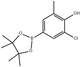 2-氯-6-甲基-4-频哪醇硼酸酯苯酚 结构式