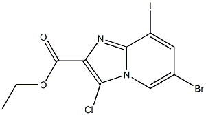6-溴-3-氯-8-碘咪唑并[1,2-A]吡啶-2-羧酸乙酯 结构式