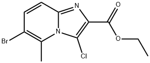 6-溴-3-氯-5-甲基咪唑并[1,2-A]吡啶-2-羧酸乙酯 结构式
