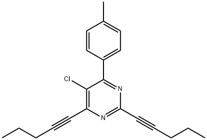 5-Chloro-2,4-di(pent-1-yn-1-yl)-6-(p-tolyl)pyrimidine 结构式