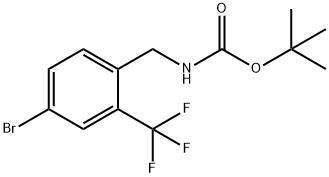 (4-溴-2-(三氟甲基)苄基)氨基甲酸叔丁酯 结构式