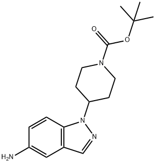 tert-Butyl 4-(5-amino-1H-indazol-1-yl)piperidine-1-carboxylate 结构式