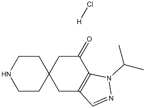 1-ISOPROPYL-1,4-DIHYDROSPIRO[INDAZOLE-5,4-PIPERIDIN]-7(6H)-ONE HYDROCHLORIDE 结构式