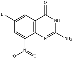 2-氨基-6-溴-8-硝基-4(3H)喹唑啉酮 结构式