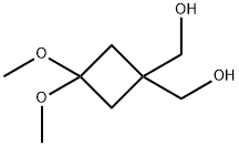 (1-羟基甲基-3,3-二甲氧基环丁基)甲醇 结构式