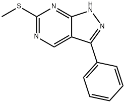 6-(Methylthio)-3-phenyl-1H-pyrazolo[3,4-d]pyrimidine 结构式