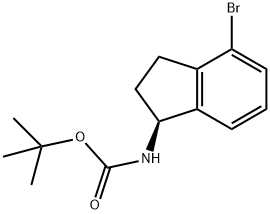 叔丁基(S)-(4-溴-2,3-二氢-1H-茚满-1-基)氨基甲酸酯 结构式