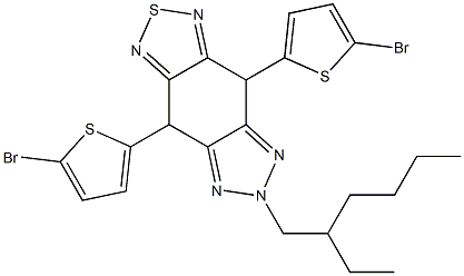 4,8-二(5-溴噻吩-2-基)-6-(2-乙基己基)-[1,2,5]噻二唑[3,4-F]苯并三氮唑 结构式