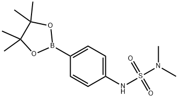 N,N-二甲基-N'-[4-(4,4,5,5-四甲基-1,3,2-二氧硼杂环戊烷-2-基)苯基]磺酰胺 结构式