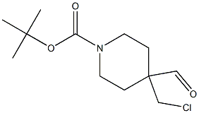 4-(氯甲基)-4-甲酰基哌啶-1-羧酸叔丁酯 结构式