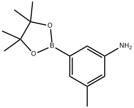 3-甲基-5-(4,4,5,5-四甲基-1,3,2-二氧杂硼烷-2-基)苯胺 结构式