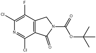 tert-butyl4,6-dichloro-7-fluoro-3-oxo-1,3-dihydro-2H-pyrrolo[3,4-c]pyridine-2-carboxylate 结构式