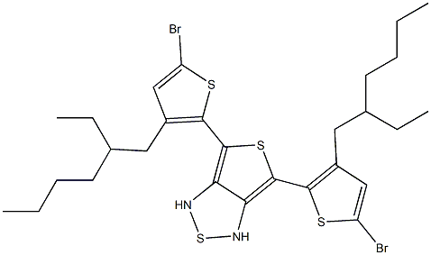 4,6-双(5‘-溴-3'-(2-乙基己基)噻吩-2'-基)噻吩[3,4-C][1,2,5]噻二唑 结构式