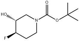 (3R,4R)-4-氟-3-羟基哌啶-1-羧酸叔丁酯 结构式