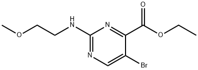 Ethyl 5-bromo-2-((2-methoxyethyl)amino)pyrimidine-4-carboxylate 结构式