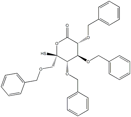 2,3,4,6-四-O-苄基-5-硫代-D-葡萄糖酸-1,5-内酯 结构式