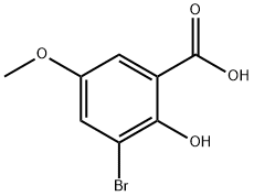 3-溴-2-羟基-5-甲氧基苯甲酸 结构式